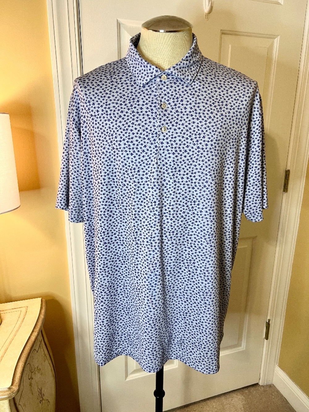 EUC Men's Peter Millar Summer Comfort Performance Angry Angler Polo Shirt Sz XL